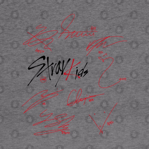 Design with the autographs of the stray kids group by MBSdesing 